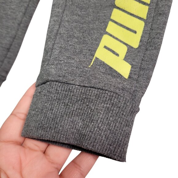Puma Toddler Jogger Sweatpants Gray & Yellow Logo Size 2T Used - Picture 2 of 9